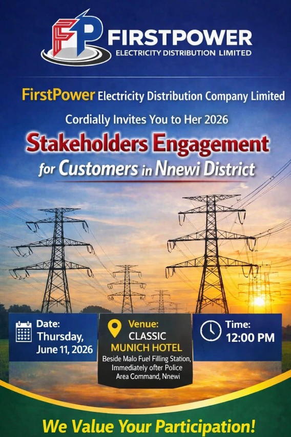 FirstPower Holds Customer Engagement Forum for Nnewi District, Reaffirms Commitment to Improved Service