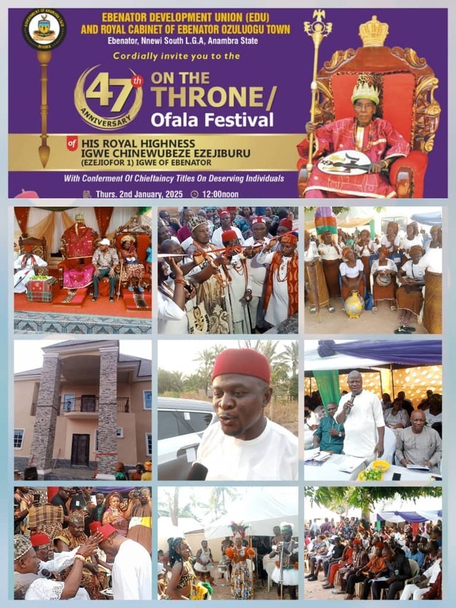 Festival Extraordinaire as Igwe Ebenator Celebrates First Ofala 47 Years After Enthronement