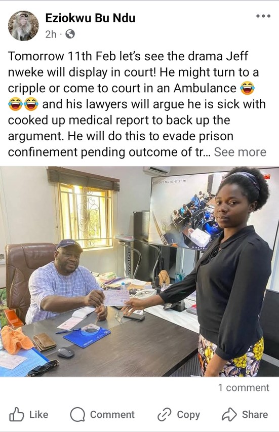 KIDNAPPING: Netizen Accuses Jeff Nweke of Plotting to Appear in Court in Ambulance