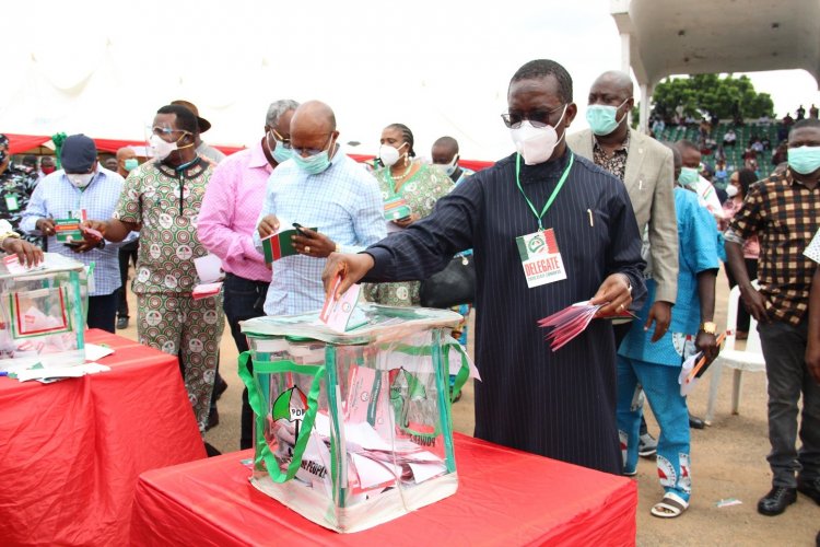 Okowa hails peaceful congresses as Esiso retains PDP Chairmanship in Delta
